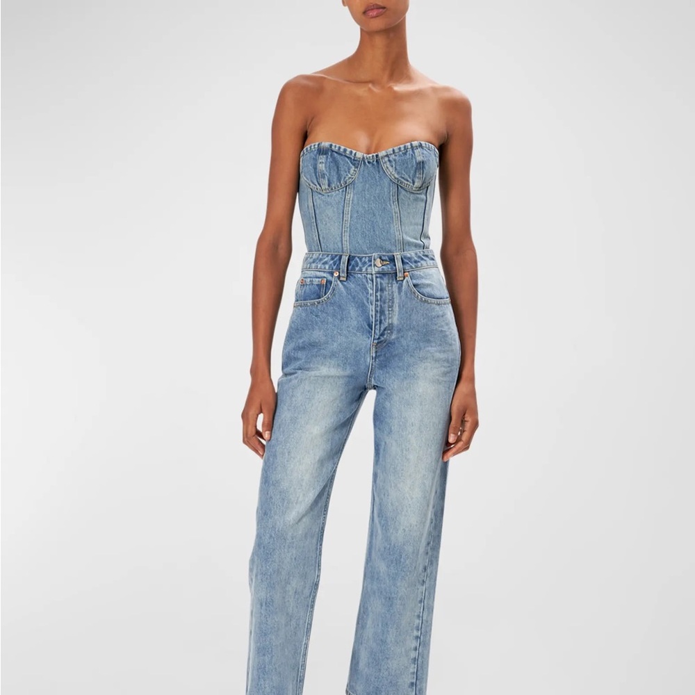 RONNY KOBO “SASHA” DENIM CORSET, SZ L - Picture 8 of 11